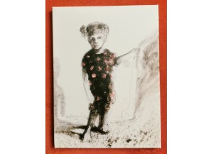 Authentische Kunst aus Gaza - Mariam am Eingang zum Zelt 2