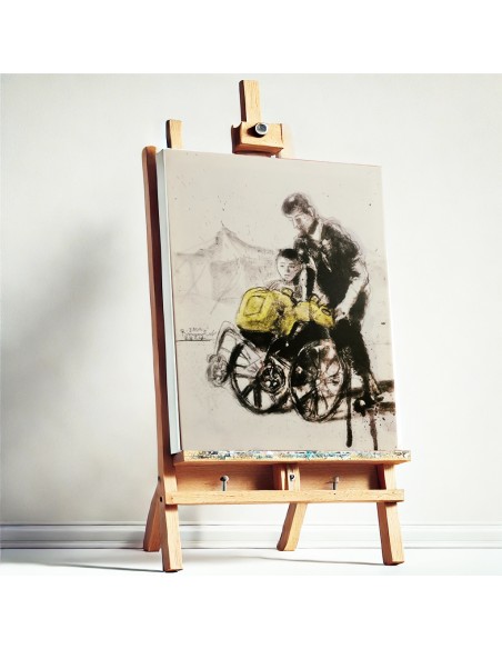 Authentic Art from Gaza - fresh water, wheelchair