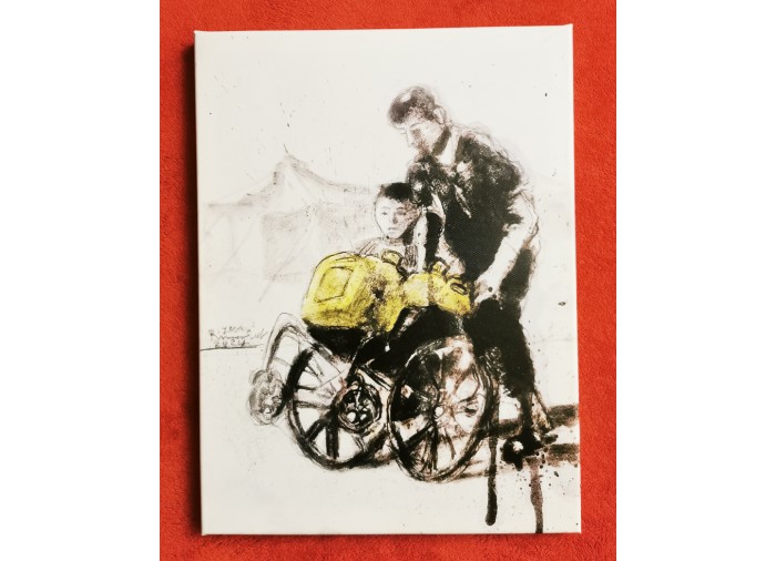 Authentic Art from Gaza - fresh water, wheelchair