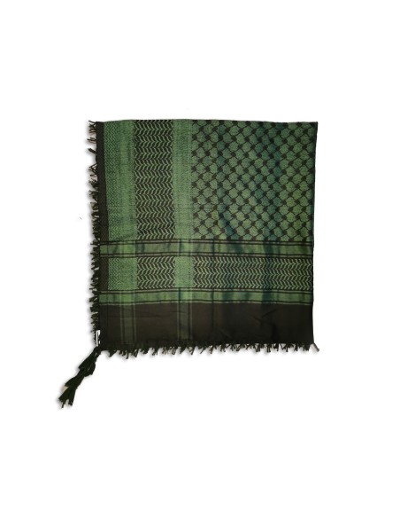 Palestinian Keffieh (Keffiyeh / Koffiyeh) - Scarf/ Shemagh, Black/Grass green, ArdAlkhair