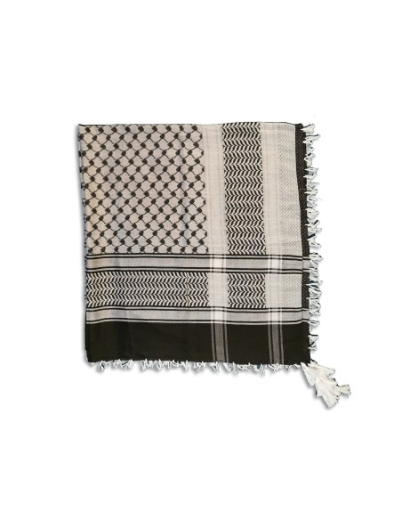 Keffieh palestinien (Keffiyeh / Koffiyeh) - Écharpe / Shemagh, Noir/ ِArgent, ArdAlkhair