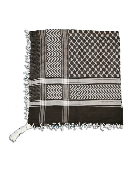 Keffieh palestinien (Keffiyeh / Koffiyeh) - Écharpe / Shemagh, Noir/ ِArgent, ArdAlkhair