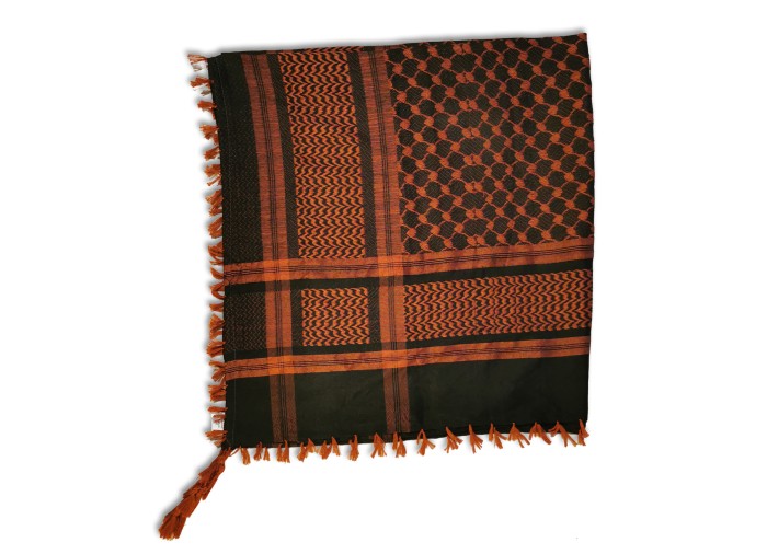 Palästinensisches Kufiya (Keffiyeh / Koffiyeh) - Schal/ Shemagh, Schwarz/ Rostrot, ArdAlkhair