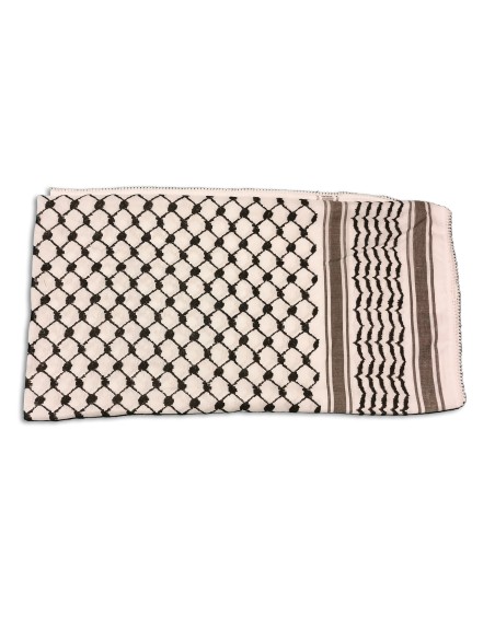 Keffieh (Keffiyeh/Koffiyeh) Shemagh noir/blanc 127 x 122 cm
