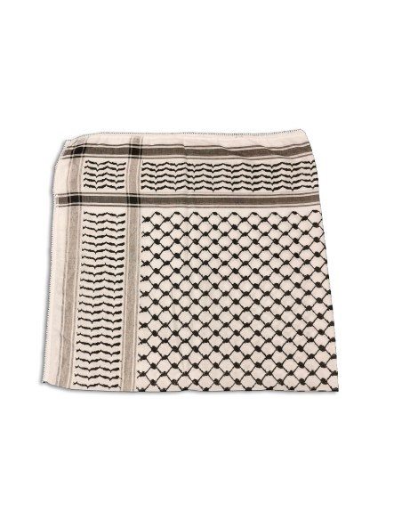 Palestinian Keffieh (Keffiyeh/Koffiyeh) Scarf Shemagh Black White 127  x 122 cm