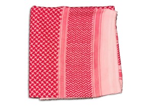 Palestinian Koffiyeh Scarf Shemagh, Red & White 2
