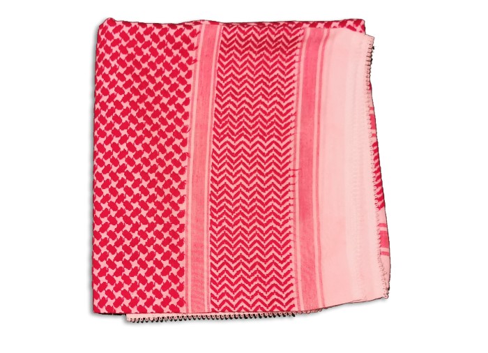 Palestinian Koffiyeh Scarf Shemagh, Red & White