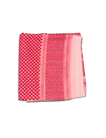 Foulard palestinien Keffieh (Keffiyeh/Koffiyeh) Shemagh rouge/blanc