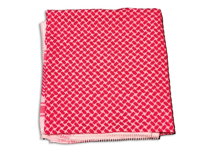 Foulard palestinien Keffieh (Keffiyeh/Koffiyeh) Shemagh rouge/blanc