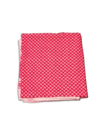 Foulard palestinien Keffieh (Keffiyeh/Koffiyeh) Shemagh rouge/blanc