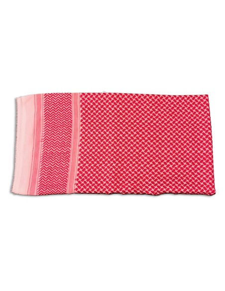 Foulard palestinien Keffieh (Keffiyeh/Koffiyeh) Shemagh rouge/blanc