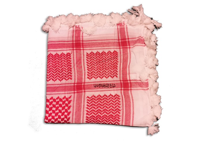 Palestinian Keffiyeh - Scarf, Red and White...