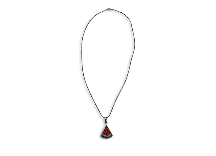 Collier Tranche de Pastèque – Argent et Pierres...