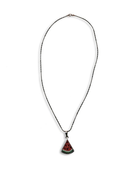 Collier Tranche de Pastèque – Argent et Pierres de Jérusalem