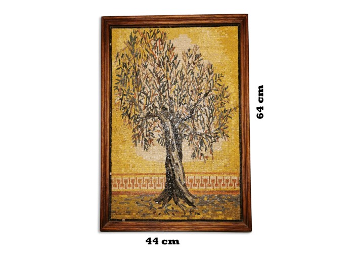 Olive Tree Harvest Mosaic – Made from Jerusalem Stones