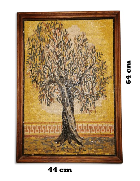 لوحة شجرة الزيتون عند القطاف – مصنوعة من حجارة القدس