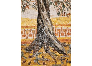 لوحة شجرة الزيتون عند القطاف – مصنوعة من حجارة القدس 2