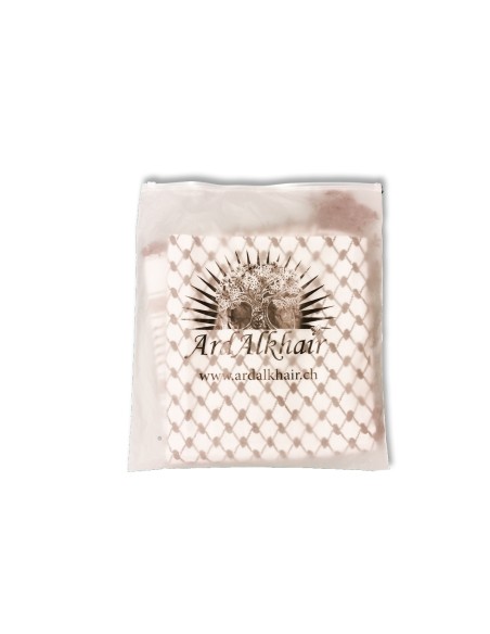 Palestinian Keffieh (Keffiyeh / Koffiyeh) - Scarf/ Shemagh, Black/White, Two-in-One, ArdAlkhair