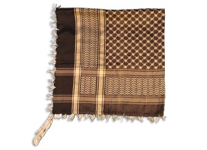 كوفية فلسطينية - شال / شماغ، أسود / ذهبي، أرض الخير