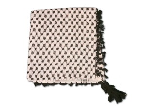 كوفية فلسطينية / شماغ ، مربعات سوداء على خلفية بيضاء،... 2