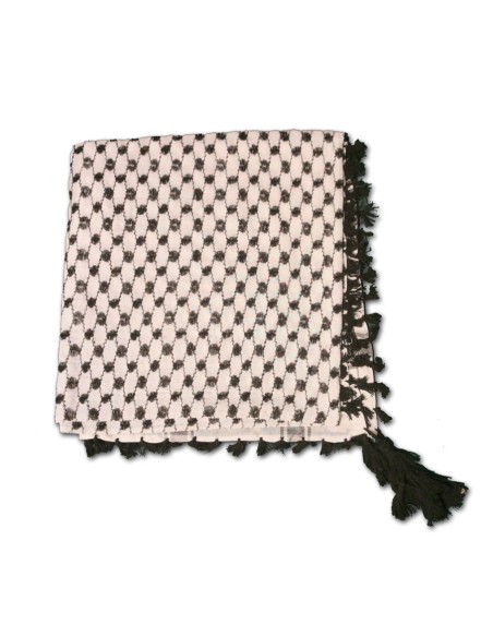 Palestinian Keffieh Koffiyeh Scarf Shemagh Black & White 127 x 122 cm