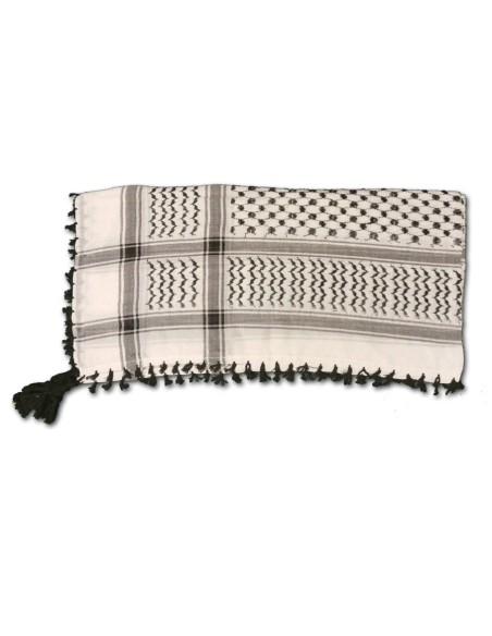 Palestinian Keffieh Koffiyeh Scarf Shemagh Black & White 127 x 122 cm