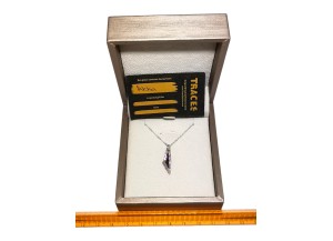 Collier Carte Miniature de la Palestine - Argent - Rouge 2