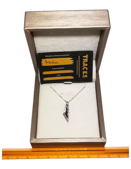 Mini-Palästina-Karten-Halskette - Silber -  Grün