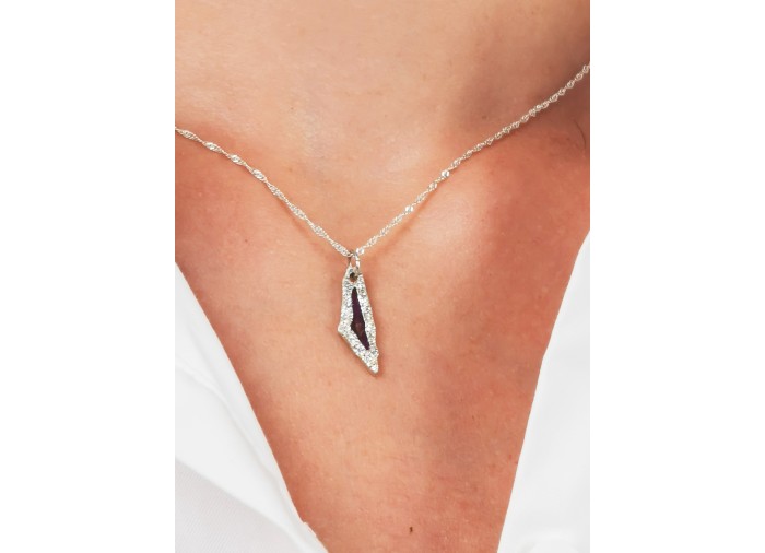 Palestine Mini Map Necklace - Silver - Green