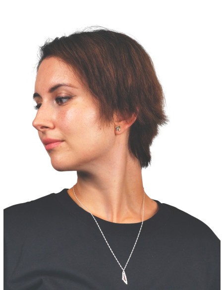 Palestine Mini Map Necklace - Silver - Green