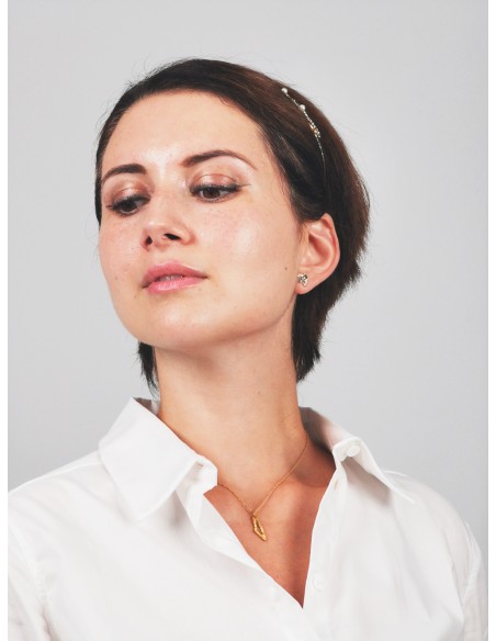 Palestine Mini Map Necklace - Transparent - Gold-Plated Silver