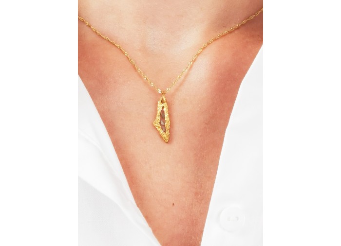 Palestine Mini Map Necklace - Transparent -...