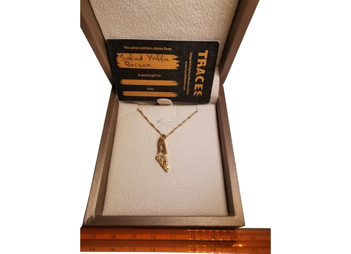 Collier Carte Miniature de la Palestine -...