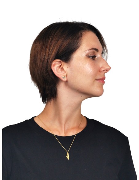 Palestine Mini Map Necklace - Transparent - Gold-Plated Silver