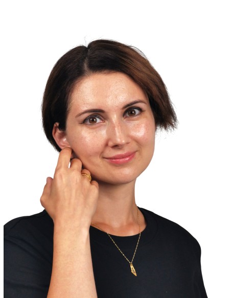 Palestine Mini Map Necklace - Transparent - Gold-Plated Silver