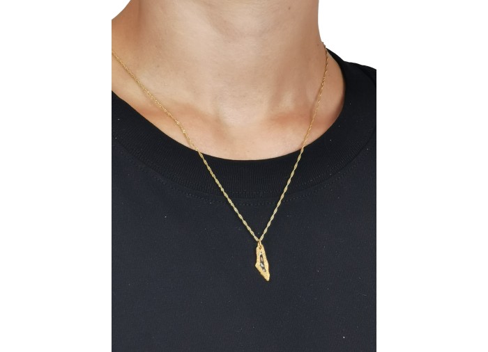Palestine Mini Map Necklace - Transparent -...