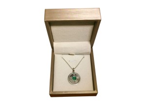 Palestine Coin Necklace - Silver - Green