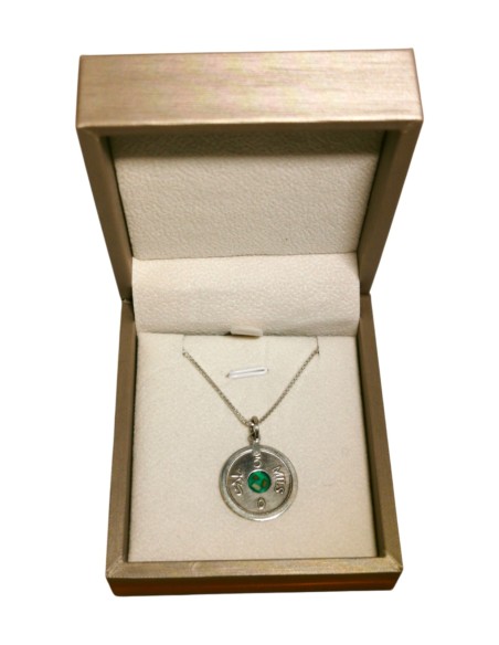 Palestine Coin Necklace - Silver - Green