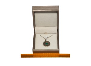 Palestine Coin Necklace - Silver - Green 2