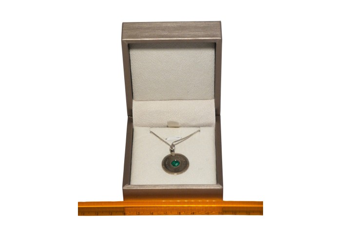 Palestine Coin Necklace - Silver - Green