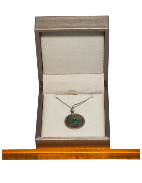 Palestine Coin Necklace - Silver - Green