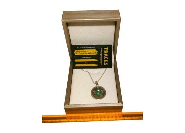 Palestine Coin Necklace - Silver - Green