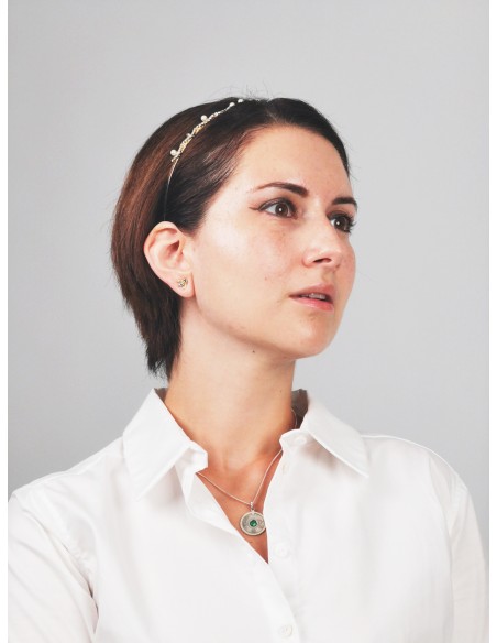 Palestine Coin Necklace - Silver - Green