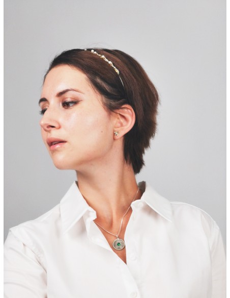 Collier Carte Miniature de la Palestine - Argent -vert