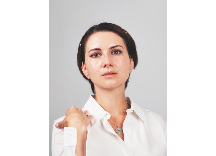 Palästinische Münzen-Halskette - Silber - Grün