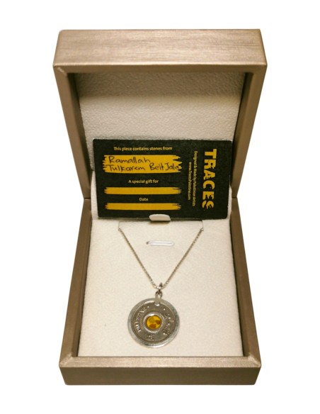 Collier Carte Miniature de la Palestine - Jaune