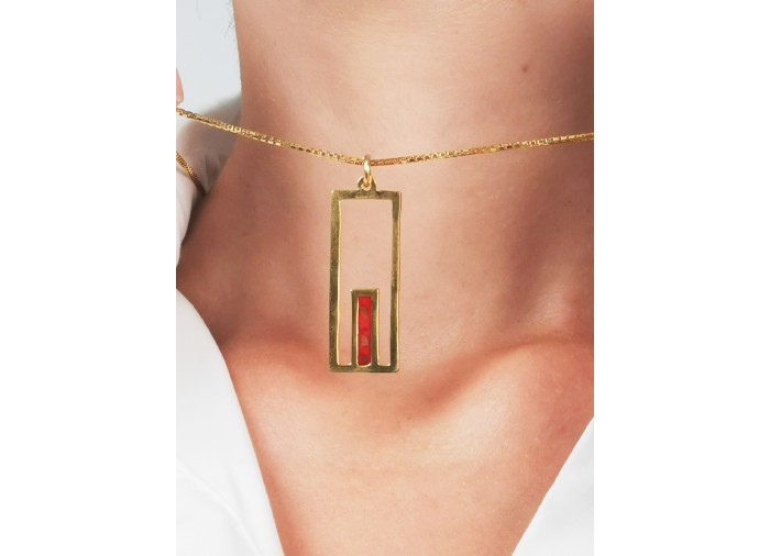 Jerusalem Gate Necklace - Red