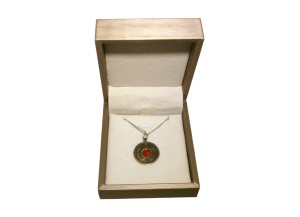 Palestine Coin Necklace - Silver - red
