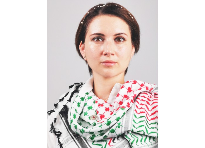 Palestine Coin Necklace - Silver - red