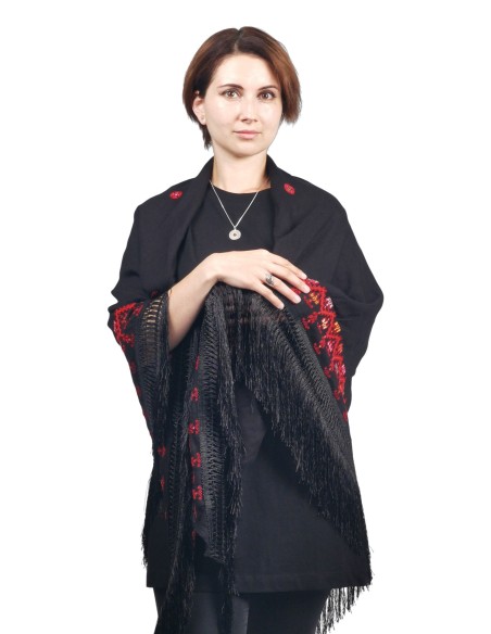 Palästinische Münzen-Halskette - Silber - Rot